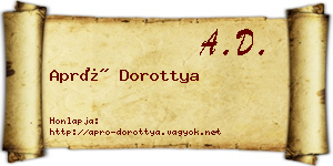 Apró Dorottya névjegykártya